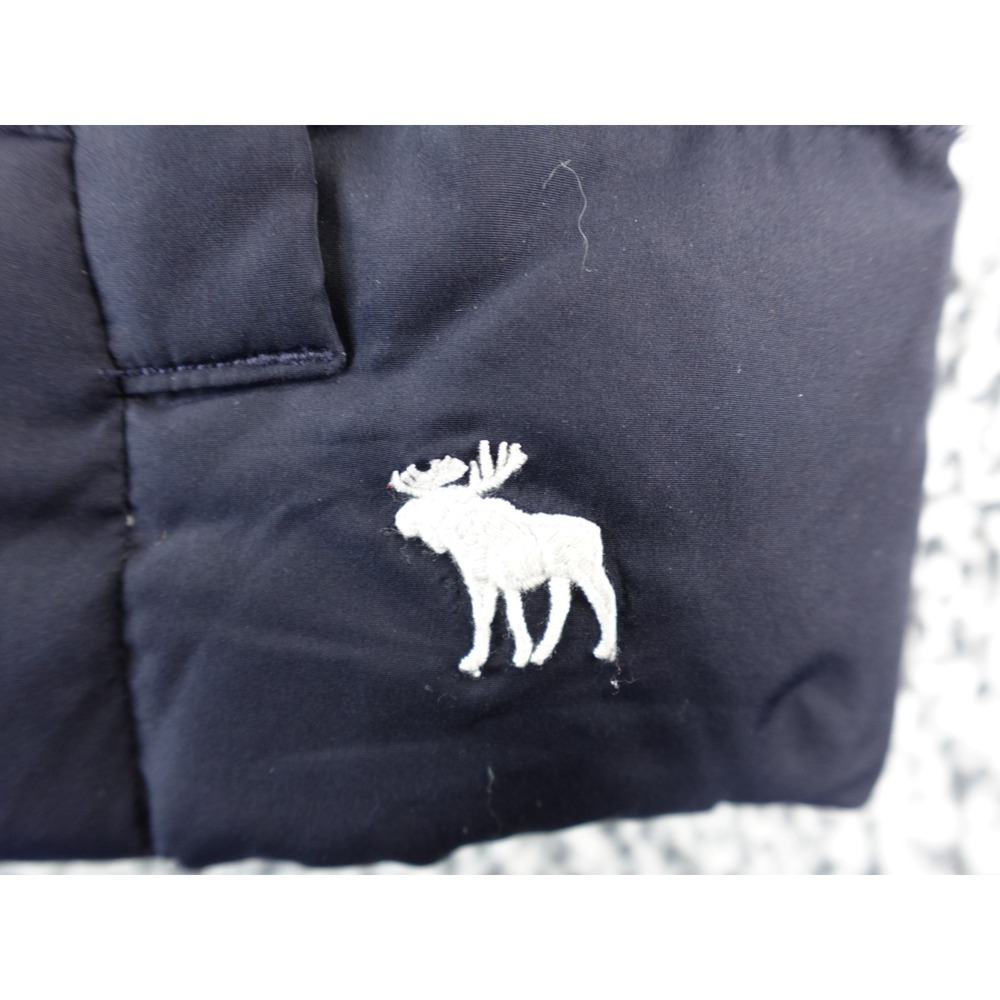 Abercrombie & Fitch Vest Blue Puffer Women's Size M Full Zip Moose Duck Down - Picture 4 of 10